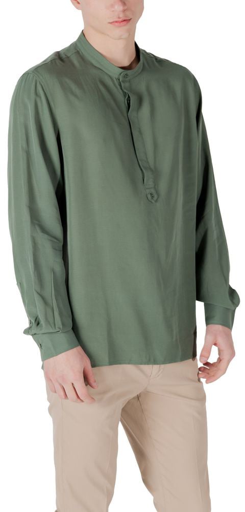 Antony Morato Bicolor Lyocell Shirt Groen