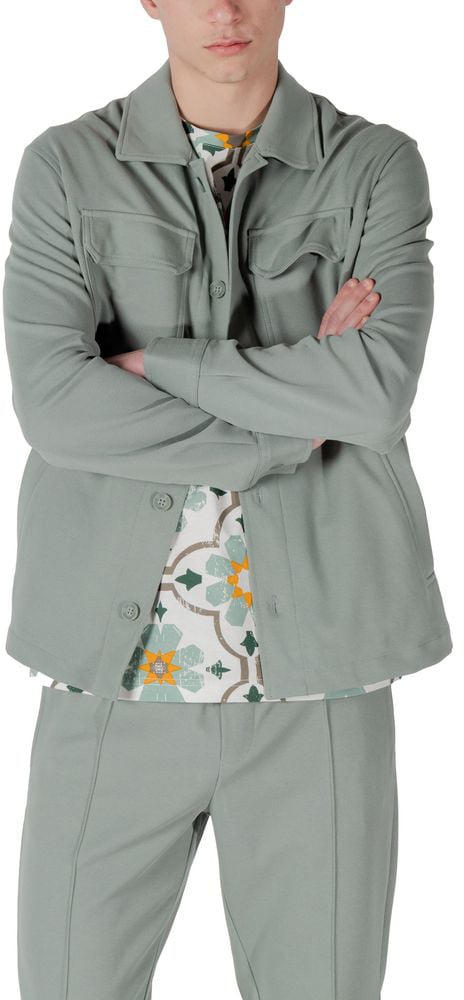 Antony Morato Bicolor Polyester Coat Groen