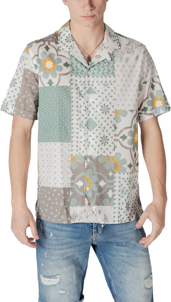 Antony Morato Bicolor Viscose Shortsleeve Shirt Groen