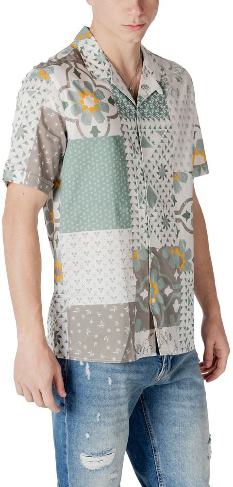 Antony Morato Bicolor Viscose Shortsleeve Shirt Groen
