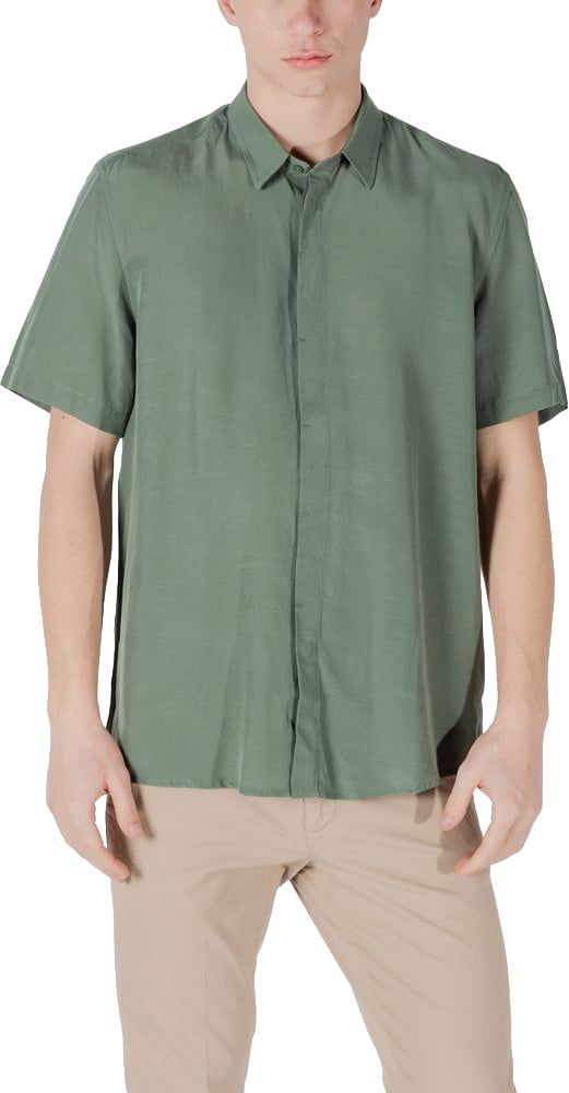 Antony Morato Bicolor Lyocell Shortsleeve Shirt Groen