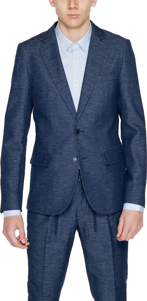 Antony Morato Blue Cotton Blazer Blauw