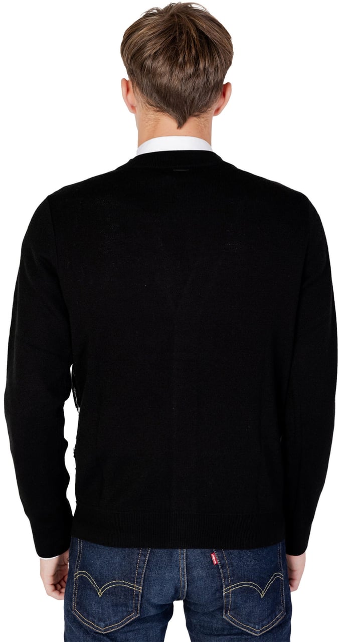 Antony Morato Black Wool Cardigan Zwart