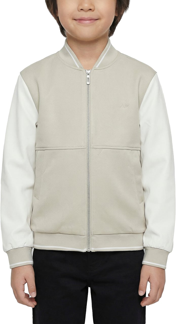 Antony Morato SWEATSHIRT REGULAR FIT IN FAKE SUEDE WITH SLEEVES IN FAUX LEATHER Beige