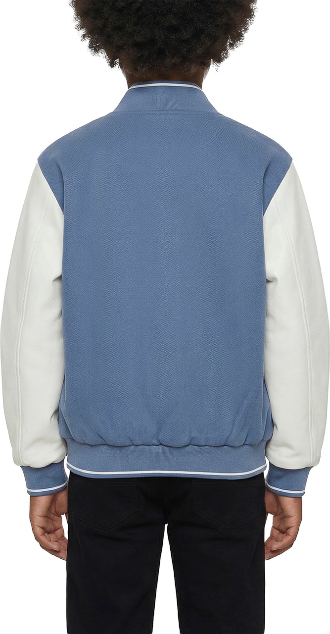 Antony Morato SWEATSHIRT REGULAR FIT IN FAKE SUEDE WITH SLEEVES IN FAUX LEATHER Blauw