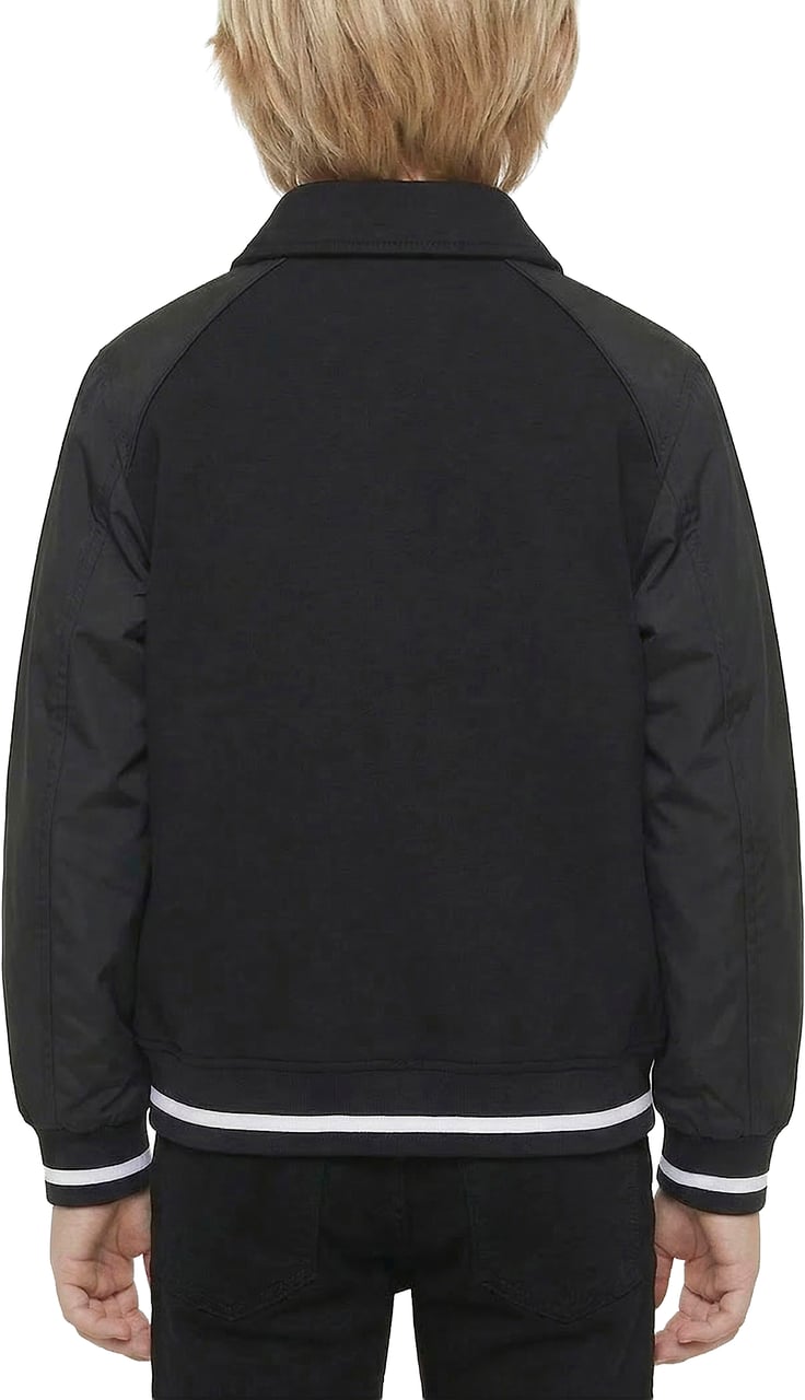 Antony Morato FLEECE BOMBER REGULAR FIT CONTRAST FABRIC SLEEVES WITH PATCH Zwart