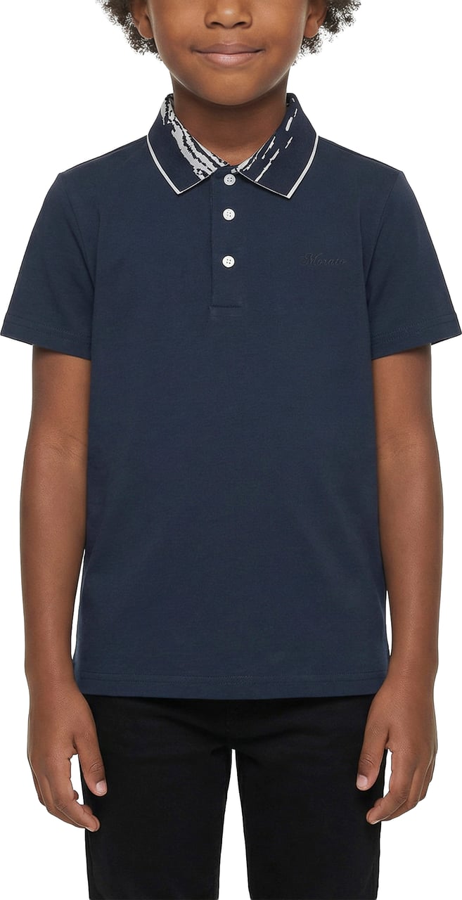 Antony Morato POLO REGULAR FIT IN PRINTED MERCERIZED PIQUE' COTTON FABRIC Blauw