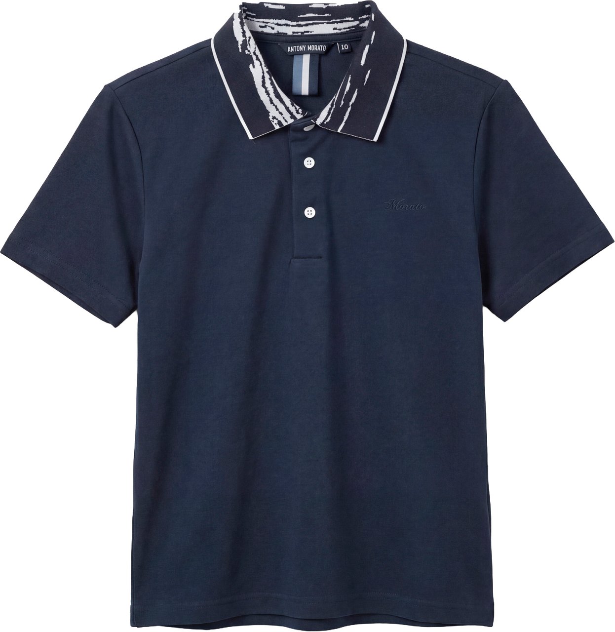 Antony Morato POLO REGULAR FIT IN PRINTED MERCERIZED PIQUE' COTTON FABRIC Blauw
