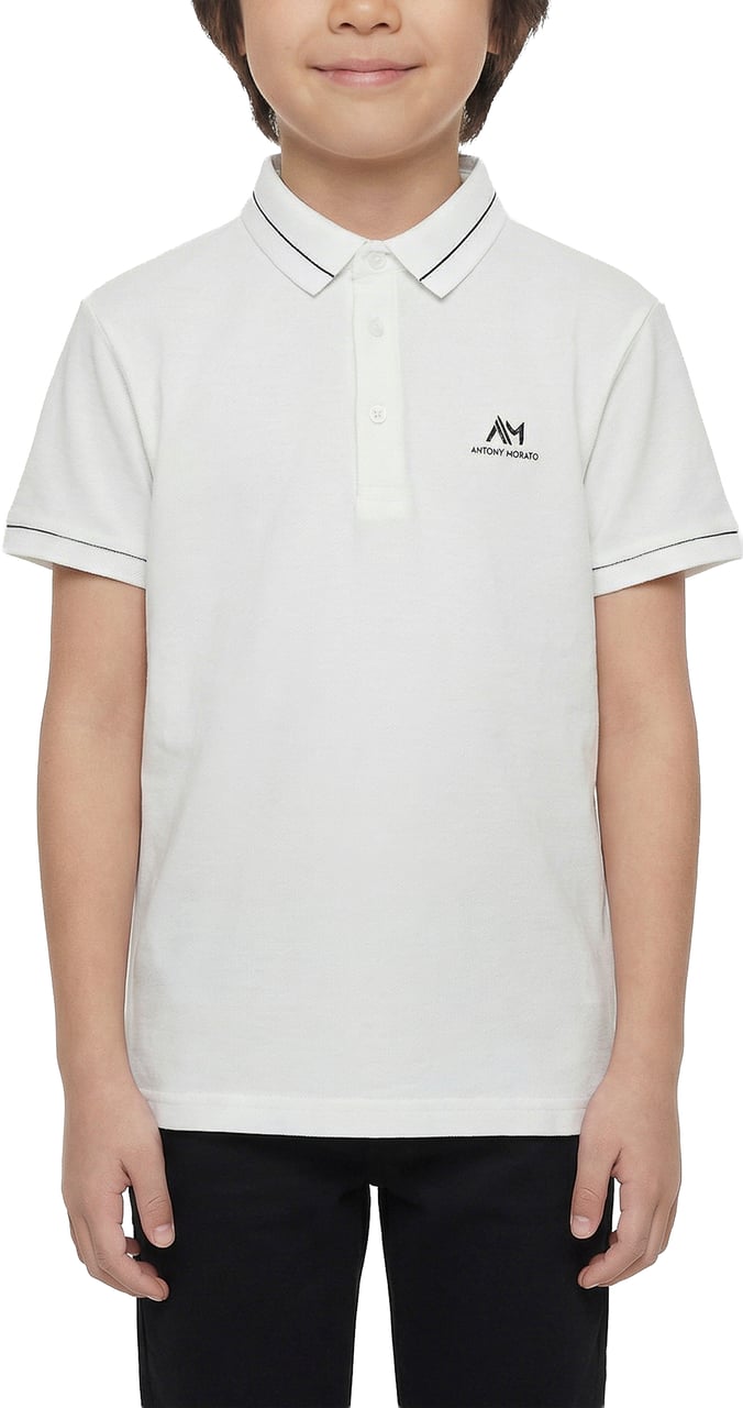 Antony Morato POLO REGULAR FIT IN MERCERIZED PIQUET COTTON FABRIC WITH FOAM LOGO PRINT Beige