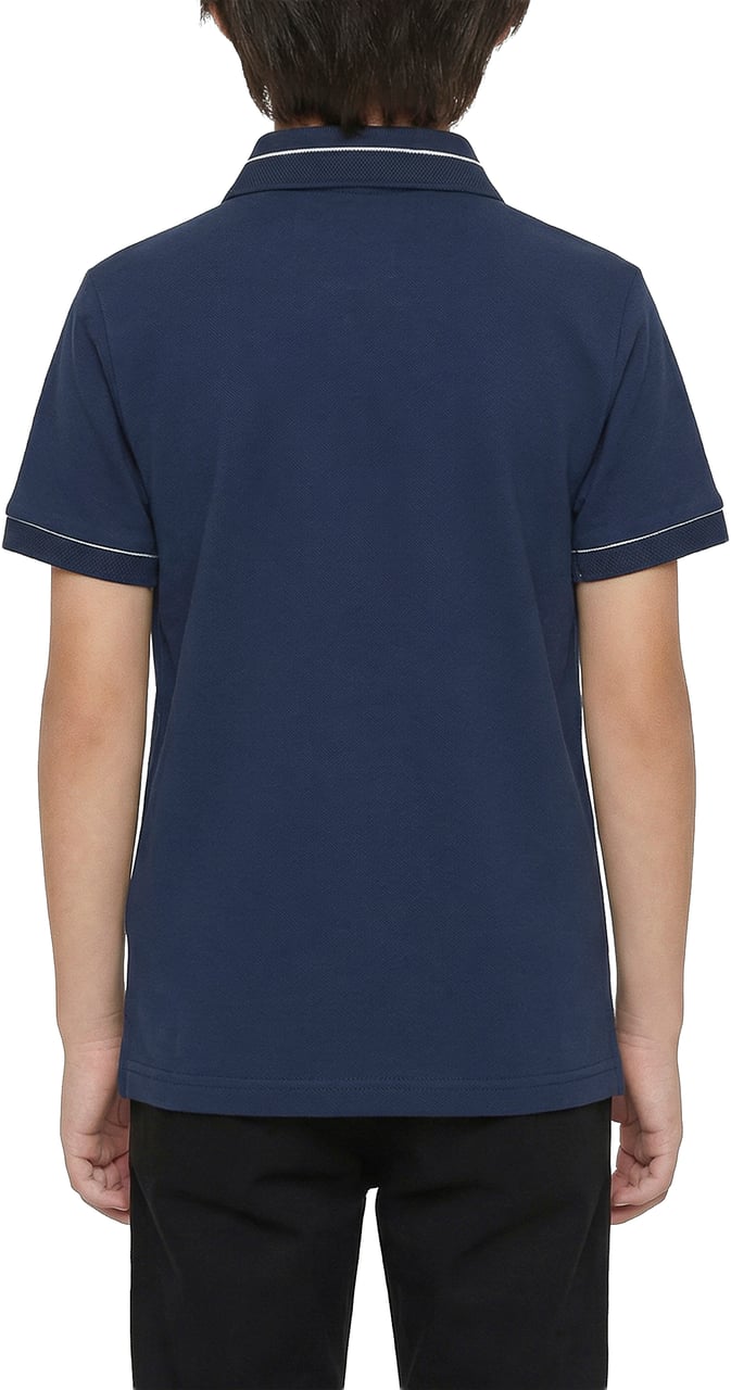Antony Morato POLO REGULAR FIT IN MERCERIZED PIQUET COTTON FABRIC WITH FOAM LOGO PRINT Blauw