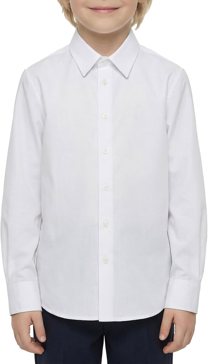 Antony Morato SHIRT REGULAR FIT IN SOFT TOUCH PRINTED WITH LOGOED METAL BADGE Wit