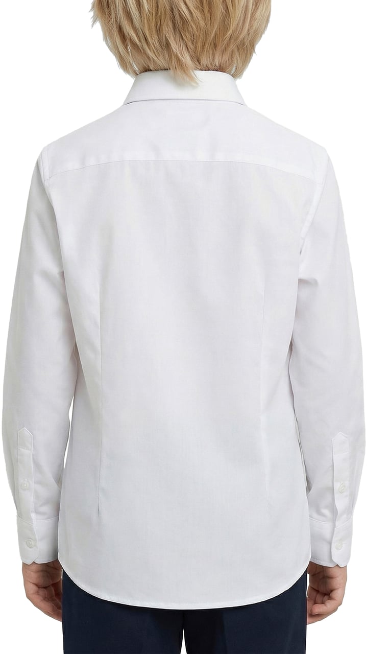 Antony Morato SHIRT REGULAR FIT IN SOFT TOUCH PRINTED WITH LOGOED METAL BADGE Wit