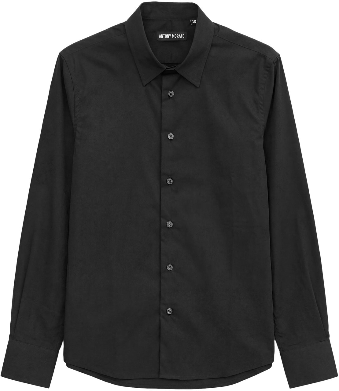 Antony Morato SHIRT REGULAR FIT IN SOFT TOUCH PRINTED WITH LOGOED METAL BADGE Zwart