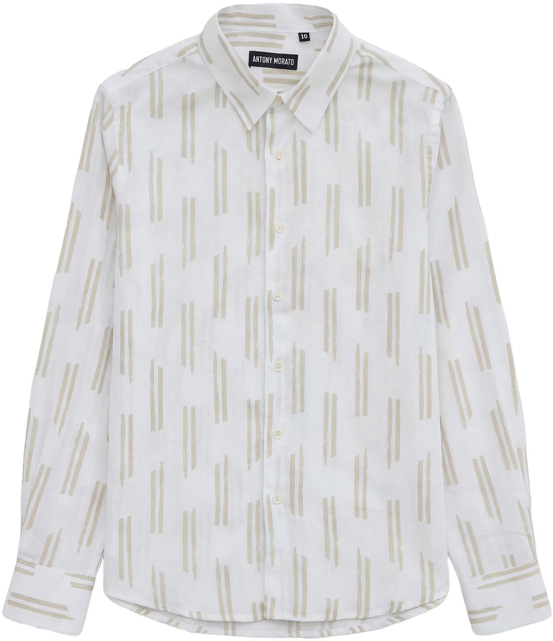 Antony Morato SHIRT REGULAR FIT IN SOFT TOUCH PRINTED WITH LOGOED METAL BADGE Divers