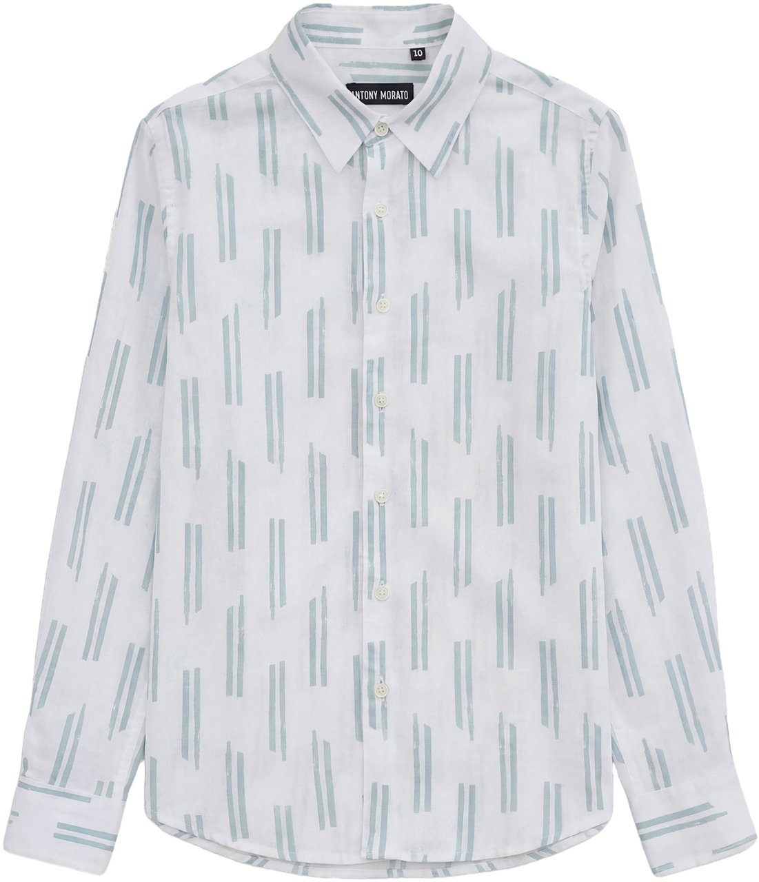 Antony Morato SHIRT REGULAR FIT IN SOFT TOUCH PRINTED WITH LOGOED METAL BADGE Blauw
