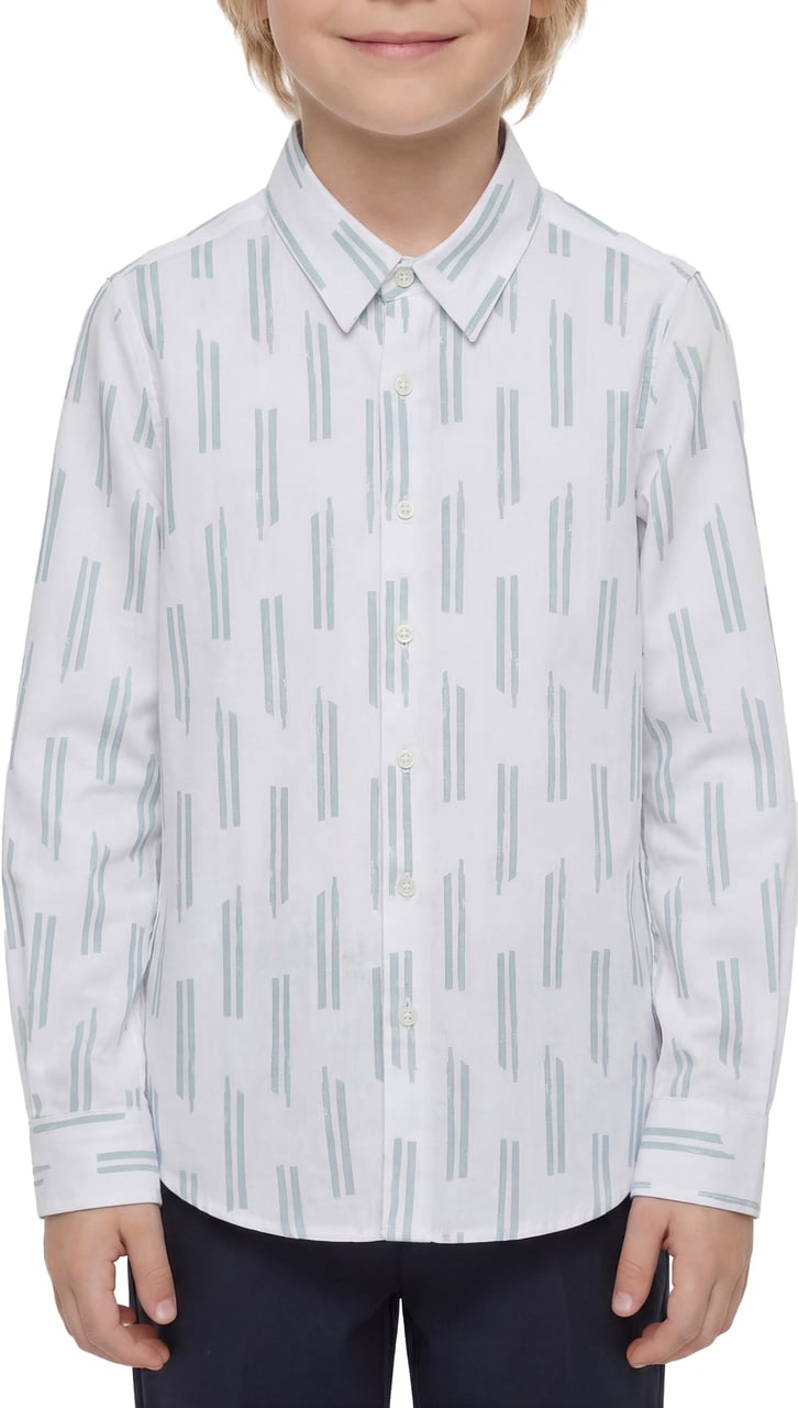 Antony Morato SHIRT REGULAR FIT IN SOFT TOUCH PRINTED WITH LOGOED METAL BADGE Blauw