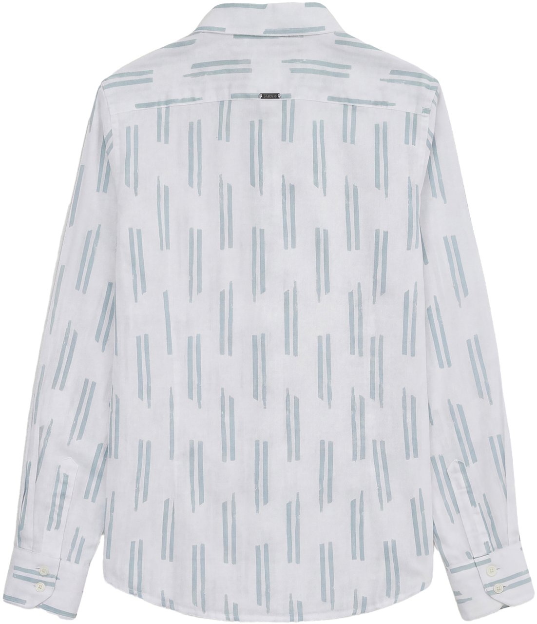 Antony Morato SHIRT REGULAR FIT IN SOFT TOUCH PRINTED WITH LOGOED METAL BADGE Blauw