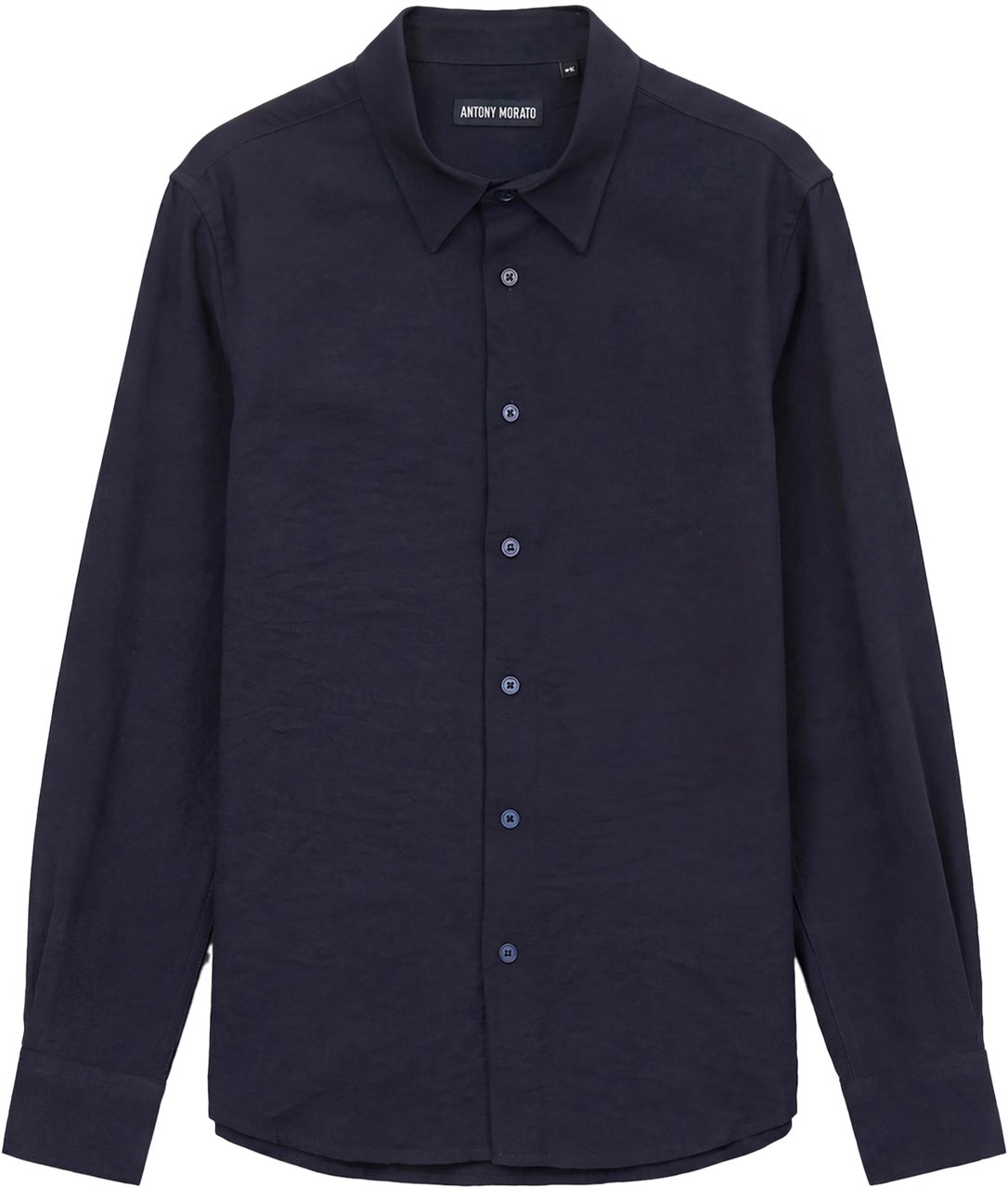 Antony Morato SHIRT REGULAR FIT WITH LOGOED METAL BADGE Blauw