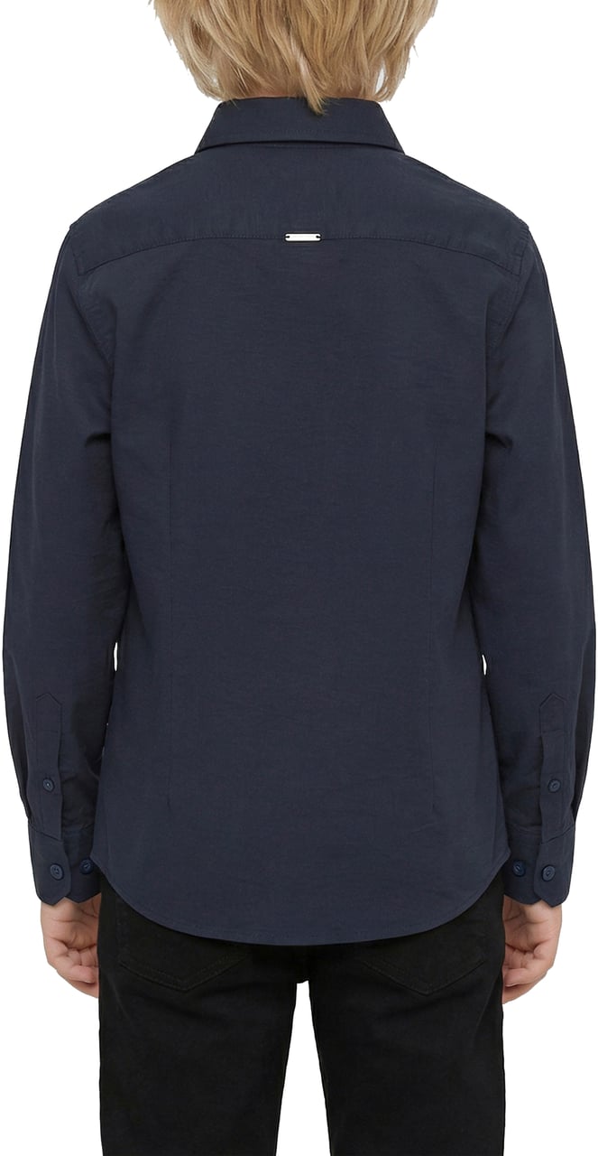 Antony Morato SHIRT REGULAR FIT WITH LOGOED METAL BADGE Blauw
