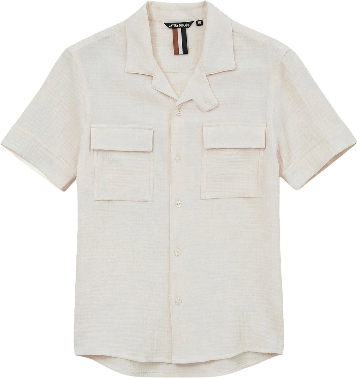 Antony Morato SHIRT REGULAR FIT IN SOFT TOUCH COTTON CRINCKLE FINISH WITH LOGOED PATCH Divers