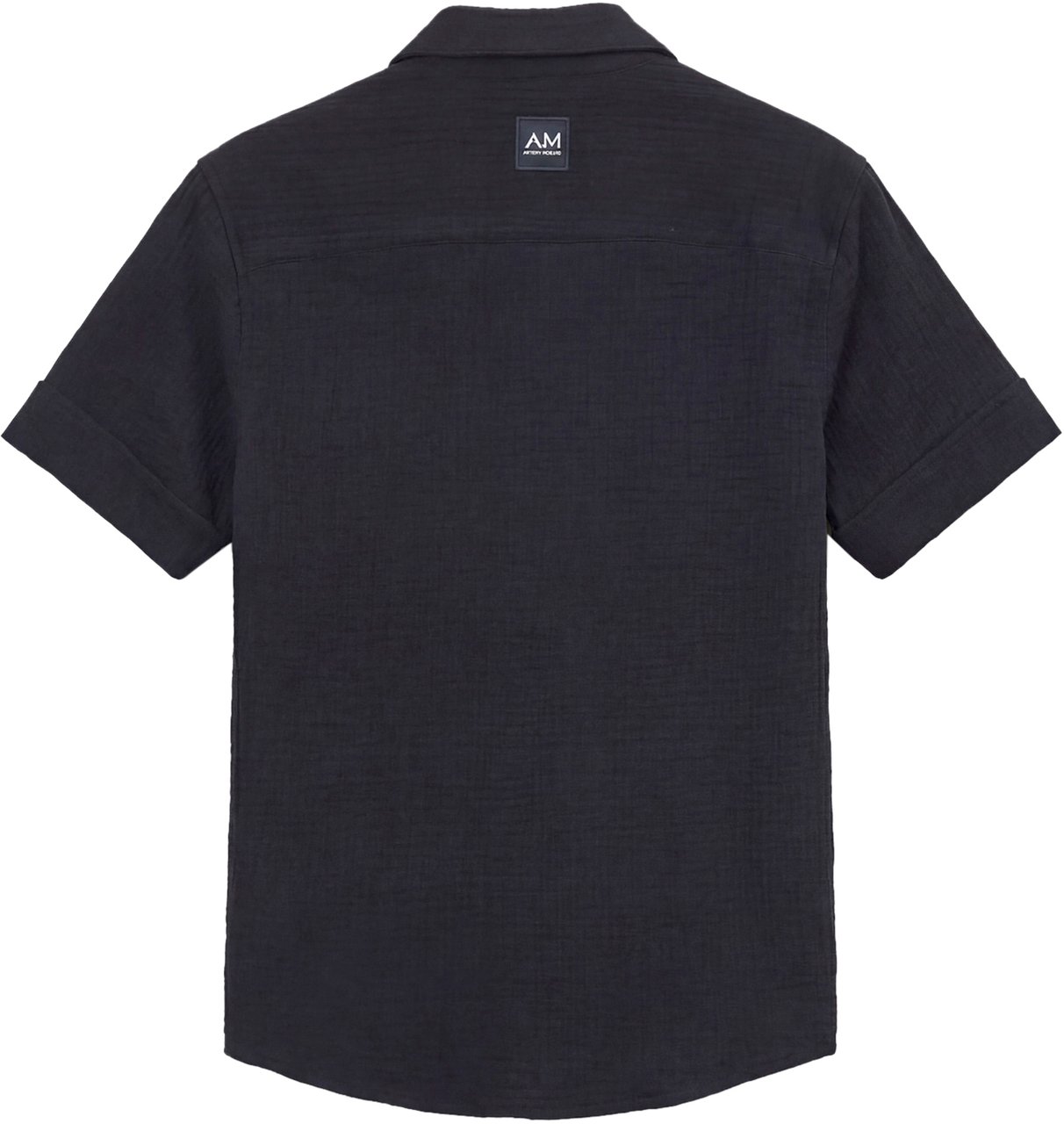 Antony Morato SHIRT REGULAR FIT IN SOFT TOUCH COTTON CRINCKLE FINISH WITH LOGOED PATCH Zwart