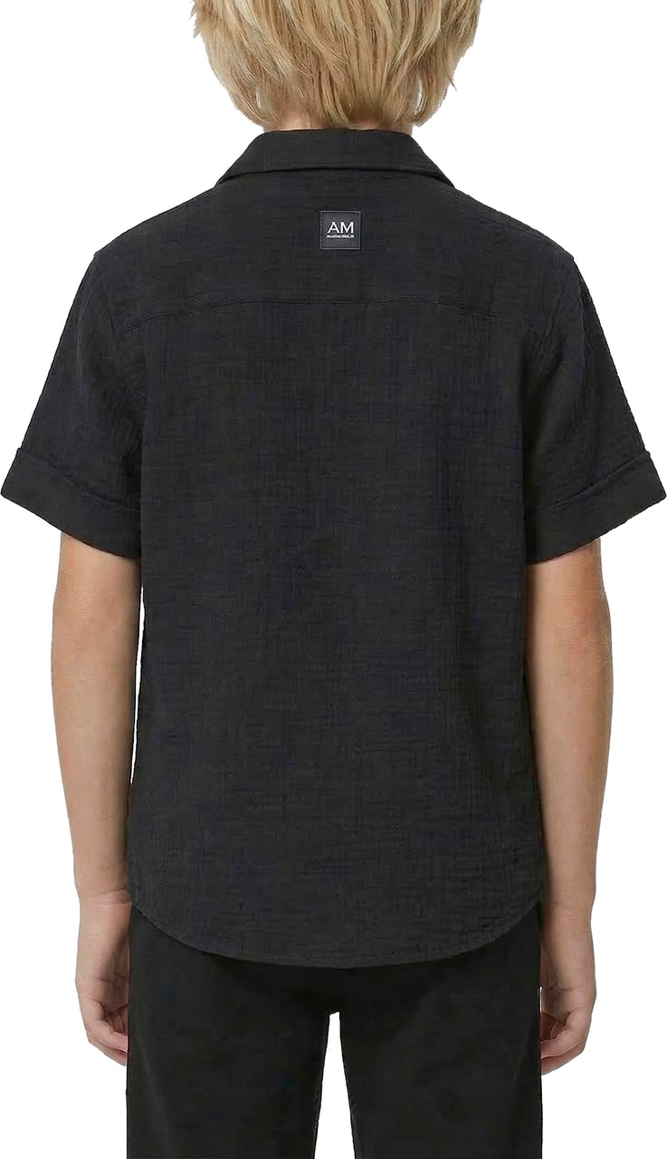 Antony Morato SHIRT REGULAR FIT IN SOFT TOUCH COTTON CRINCKLE FINISH WITH LOGOED PATCH Zwart