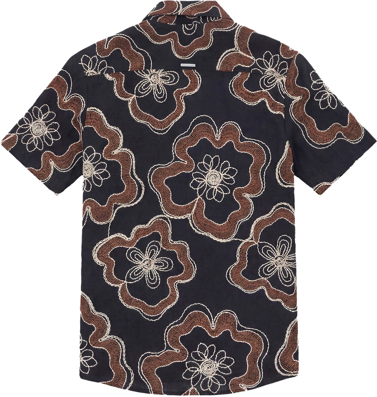 Antony Morato SHIRT REGULAR FIT IN EMBROIDERED COTTON FABRIC WITH LOGOED METAL BADGE Zwart