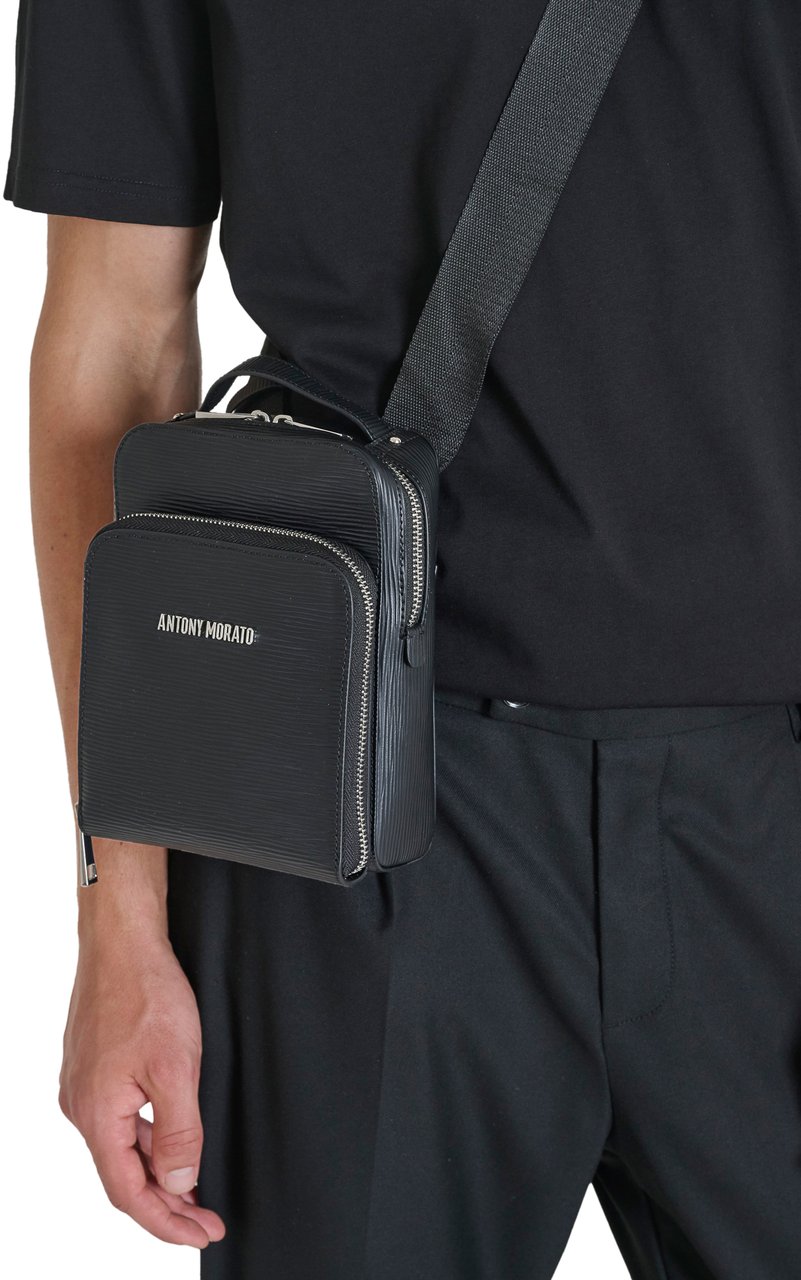 Antony Morato REPORTER BAG.ZIP POCKET.LOGO RIVET Zwart