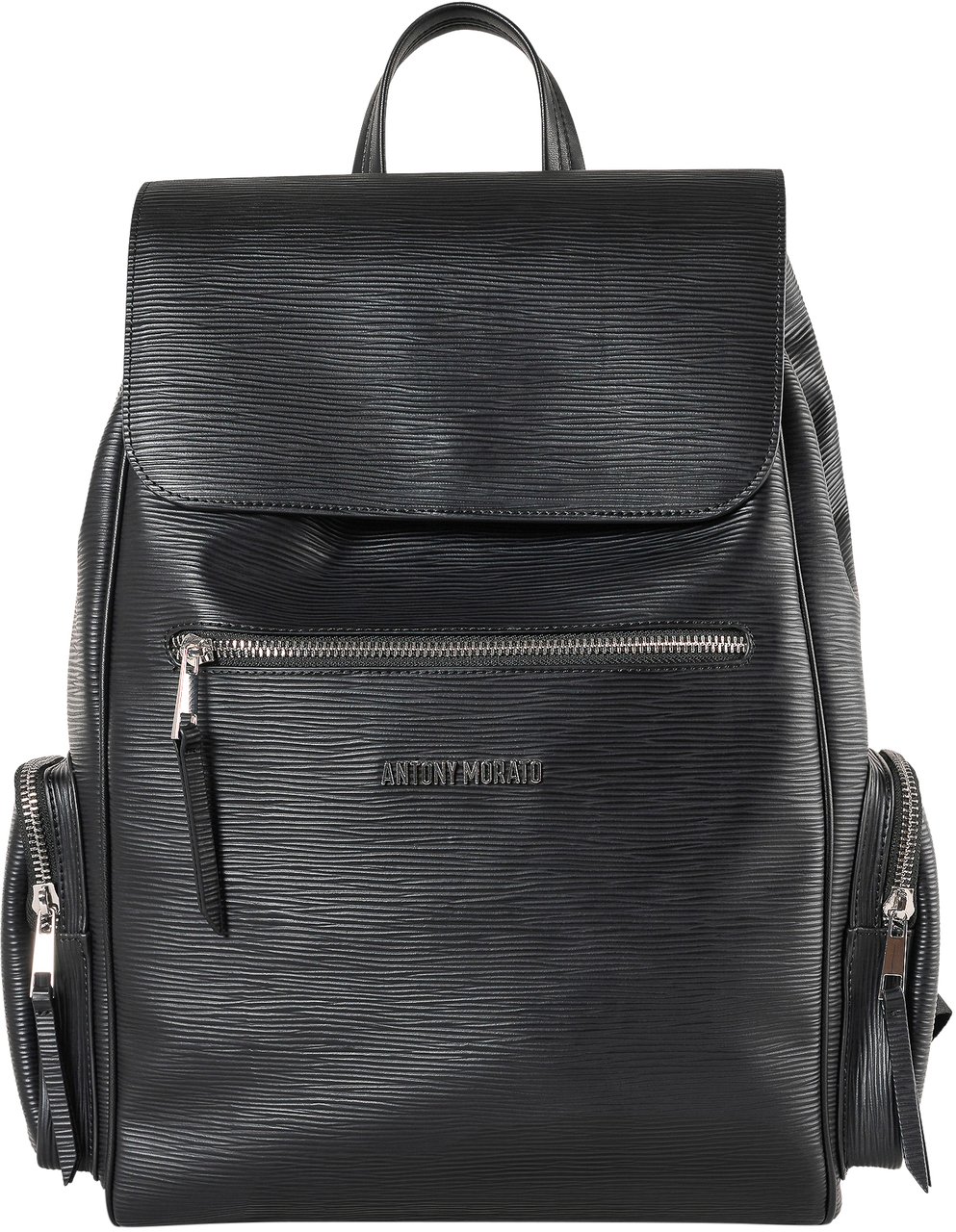 Antony Morato BACKPACK.ZIP POCKETS.LOGO RIVET.SMART SLEEVE ON BACK Zwart