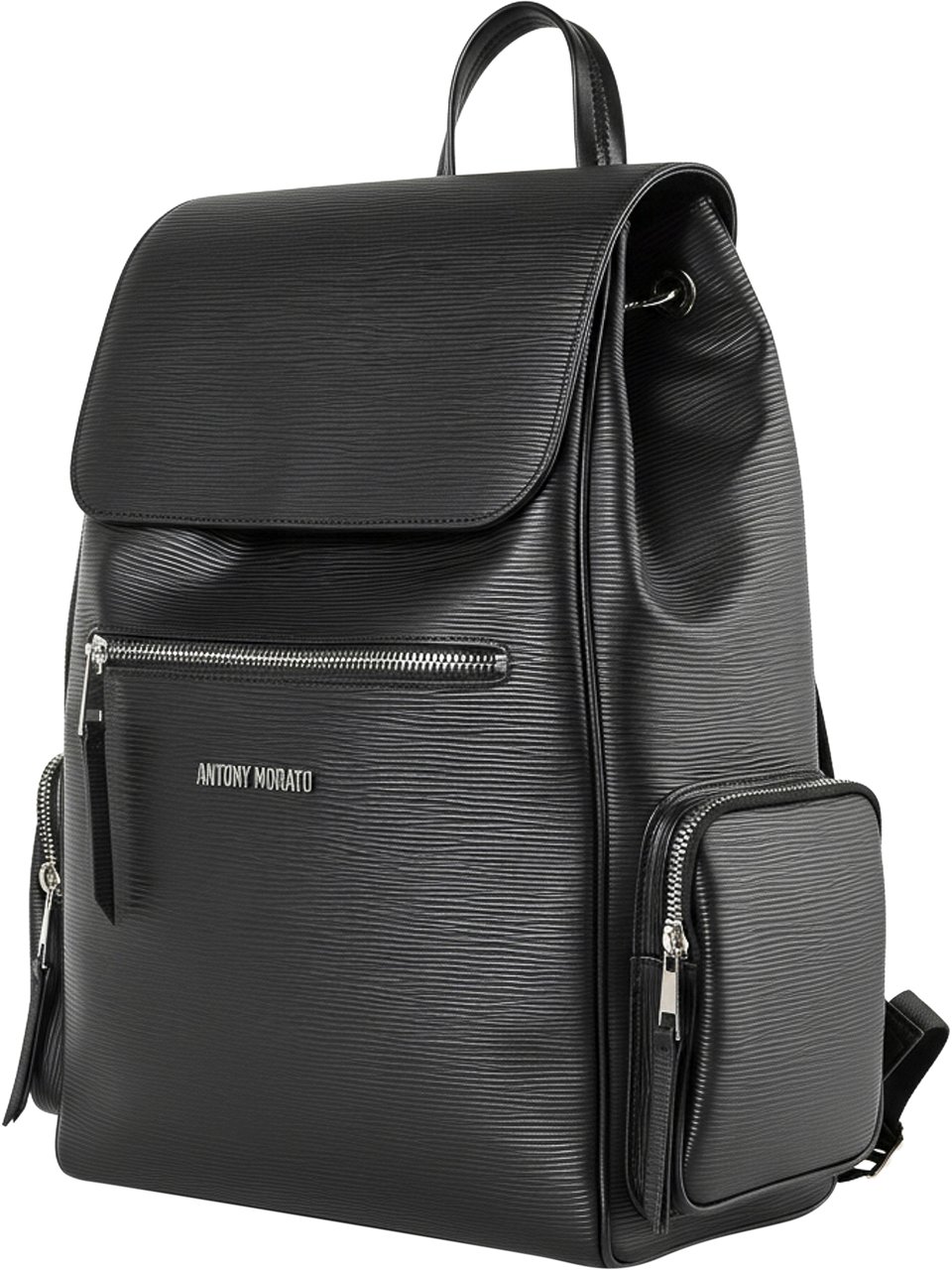 Antony Morato BACKPACK.ZIP POCKETS.LOGO RIVET.SMART SLEEVE ON BACK Zwart