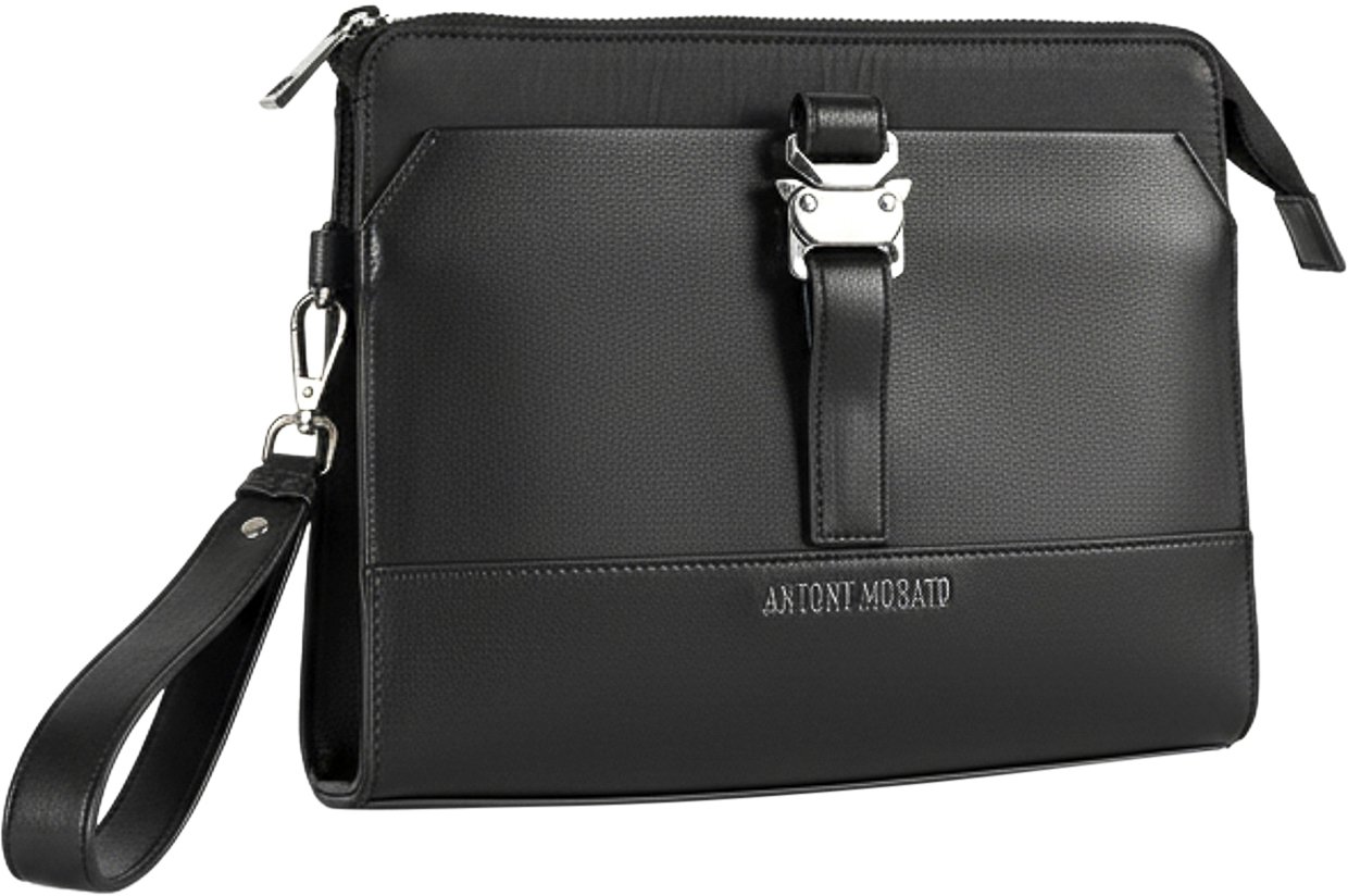 Antony Morato CLUTCH.3D LOGO RIVET.ZIP AND MAGNET CLOSURE.DETACHABLE HANDLE Zwart