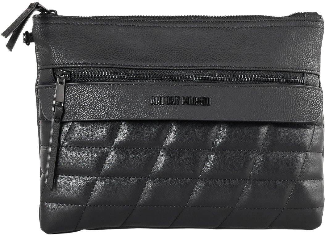 Antony Morato POUCH FLAT.ZIP PATCH POCKET.LOGO RIVET.DETACHABLE HANDLE Zwart