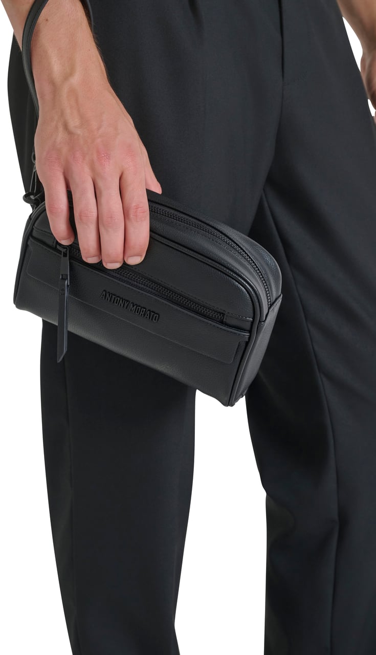 Antony Morato POUCH.ZIP PATCH POCKET.LOGO RIVET.DETACHABLE HANDLE Zwart