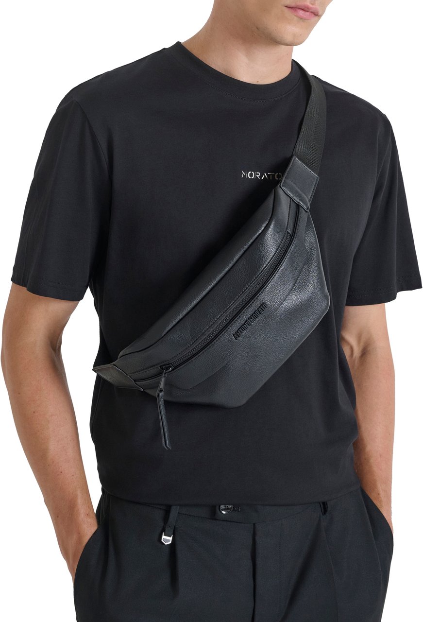 Antony Morato BELTBAG.ZIP PATCH POCKET. LOGO RIVET.ADJUSTABLE BELT Zwart