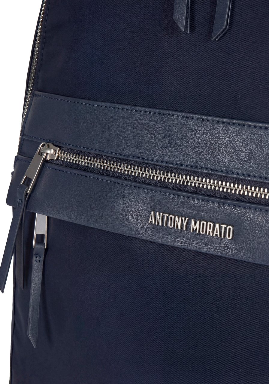 Antony Morato BACKPACK. ZIP POCKETS.LOGO RIVET.SMART SLEEVE ON BACK Blauw