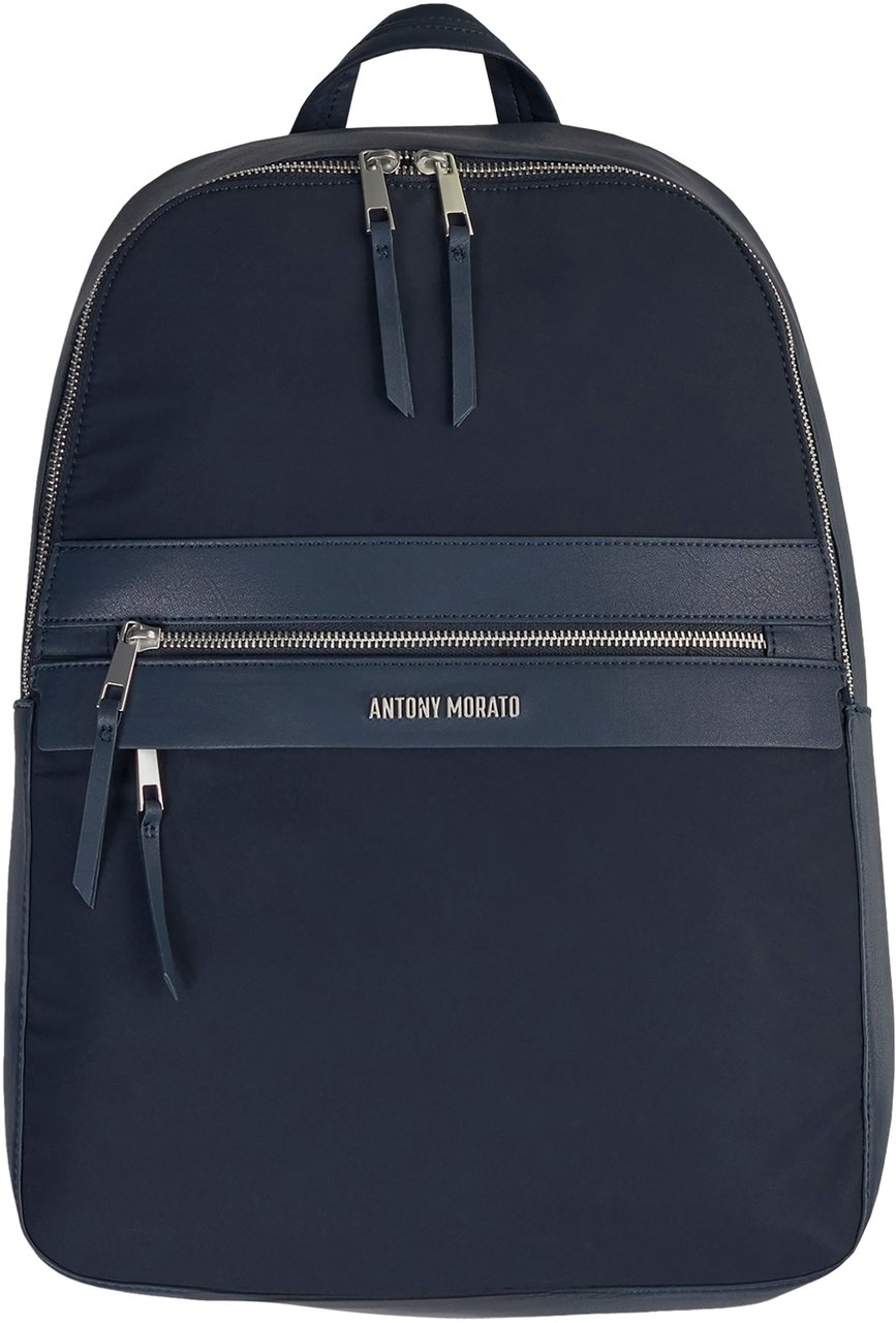 Antony Morato BACKPACK. ZIP POCKETS.LOGO RIVET.SMART SLEEVE ON BACK Blauw
