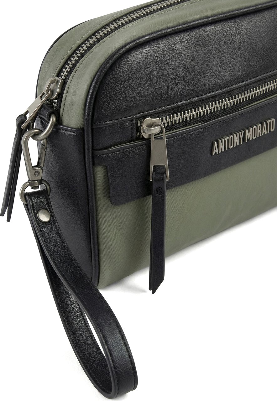 Antony Morato POUCH. LOGO RIVET.DETACHABLE HANDLE Groen