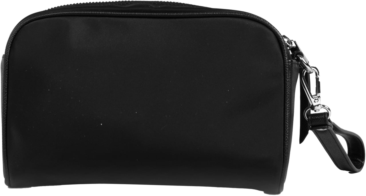 Antony Morato POUCH IN NYLON AND FAUX LEATHER.METAL ZIP POCKET.3D LOGO ON METAL PLATE.DETACHABLE HANDLE Zwart