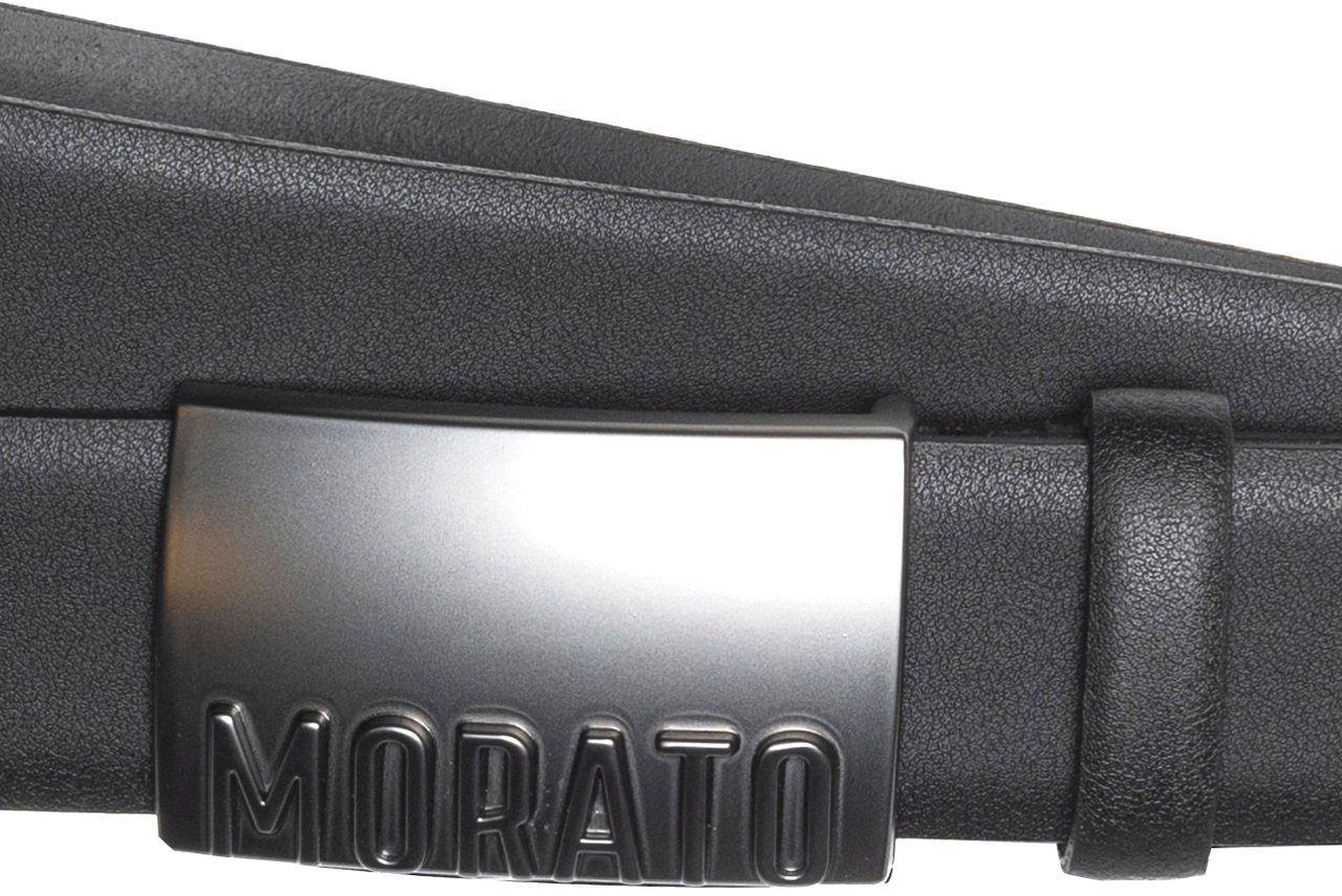Antony Morato 35MM LEATHER BELT WITH PLAQUE. Zwart