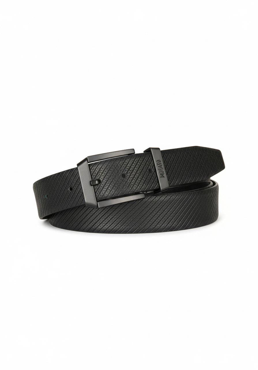 Antony Morato BUCKLE BELT H.35MM IN LEATHER FANCY PRINTED Zwart