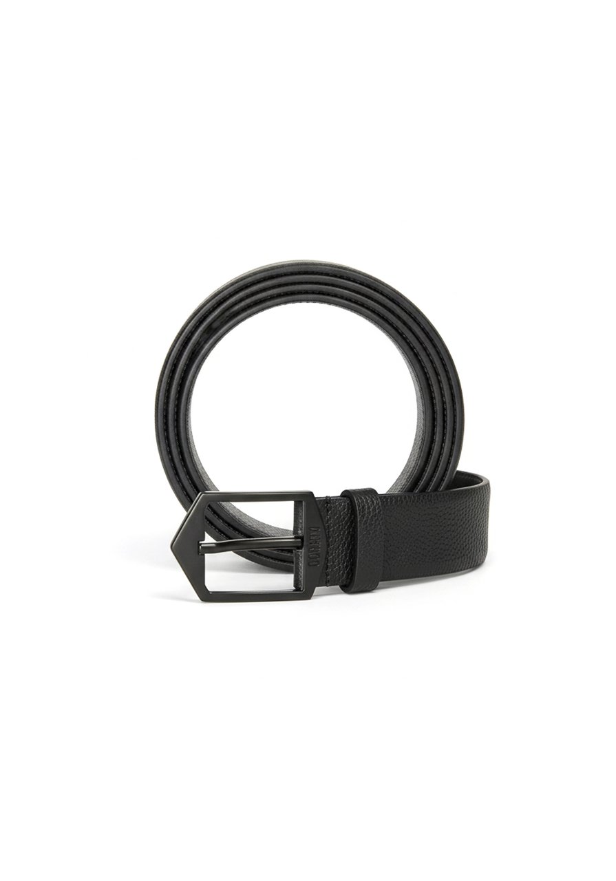 Antony Morato BUCKLE BELT H.30MM IN TUMBLED CALF LEATHER Zwart