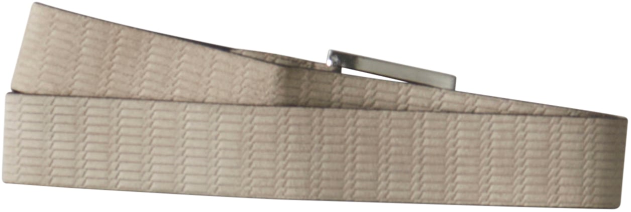 Antony Morato BUCKLE BELT H.35MM IN SUEDE FANCY PRINTED.3D LOGO METAL LOOP Beige