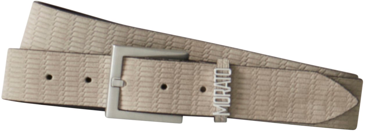 Antony Morato BUCKLE BELT H.35MM IN SUEDE FANCY PRINTED.3D LOGO METAL LOOP Beige
