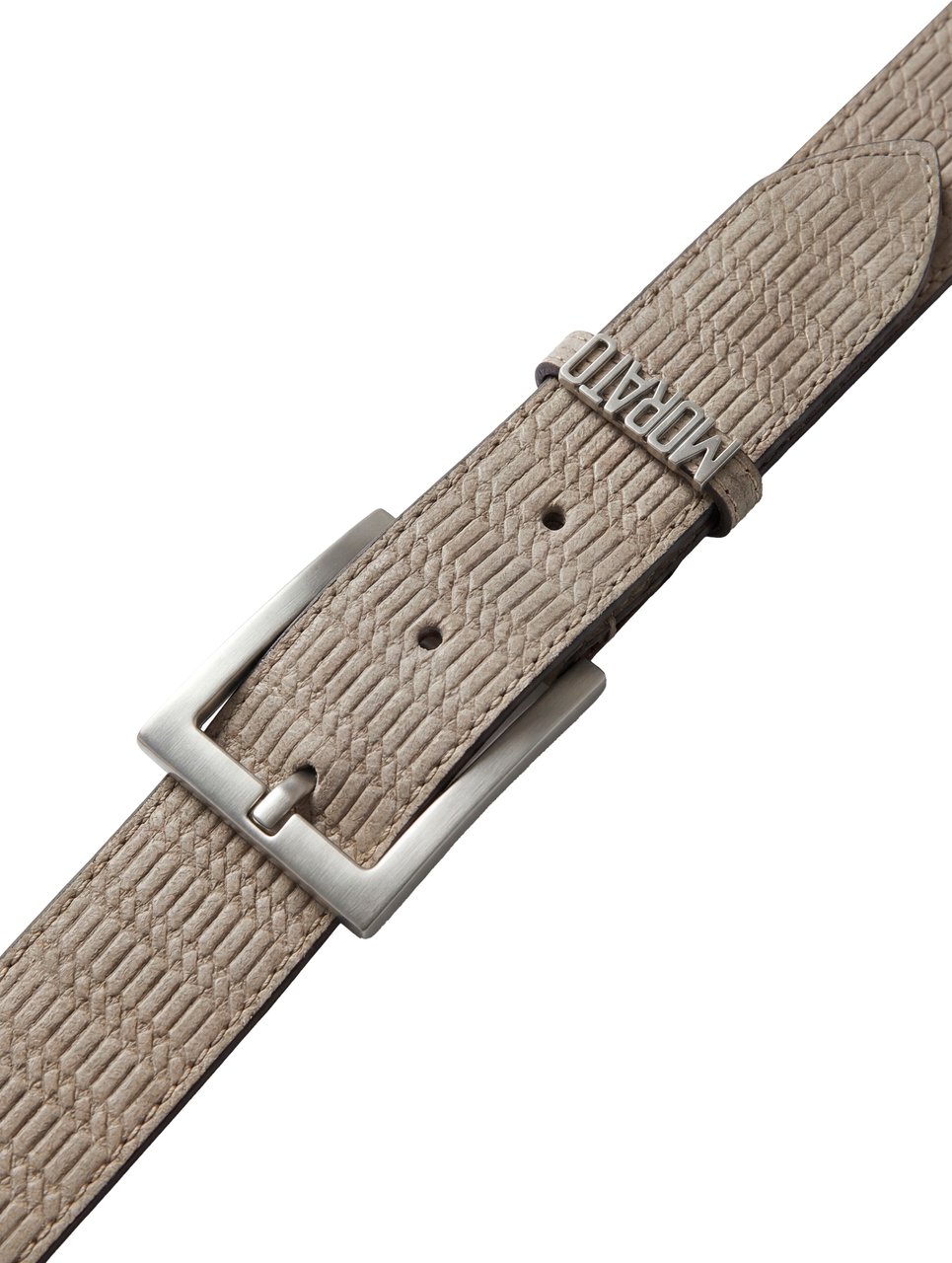 Antony Morato BUCKLE BELT H.35MM IN SUEDE FANCY PRINTED.3D LOGO METAL LOOP Beige