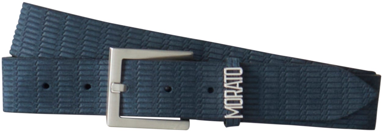 Antony Morato BUCKLE BELT H.35MM IN SUEDE FANCY PRINTED.3D LOGO METAL LOOP Blauw