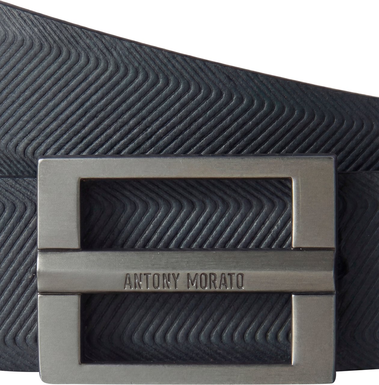 Antony Morato PLATE BELT H.35MM IN CALF LEATHER FANCY PRINT Blauw
