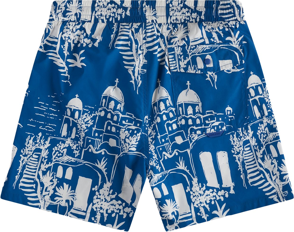 Antony Morato BEACHWEAR SHORTS REGULAR FIT WITH RUBBER PATCH IN PRINTED FABRIC Blauw
