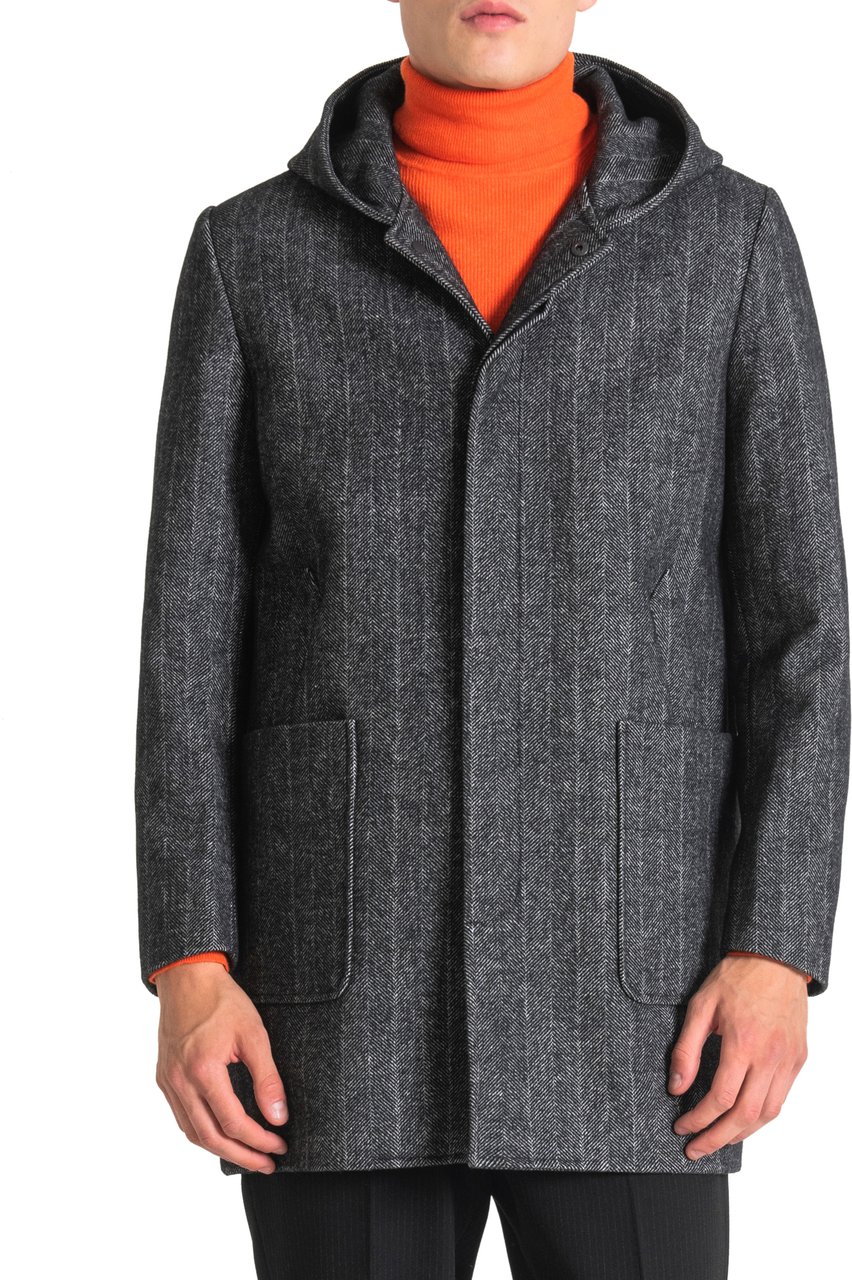 Antony Morato "ROBERT" REGULAR FIT COAT WITH HOOD Grijs