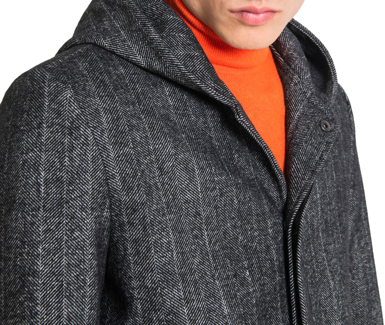 Antony Morato "ROBERT" REGULAR FIT COAT WITH HOOD Grijs