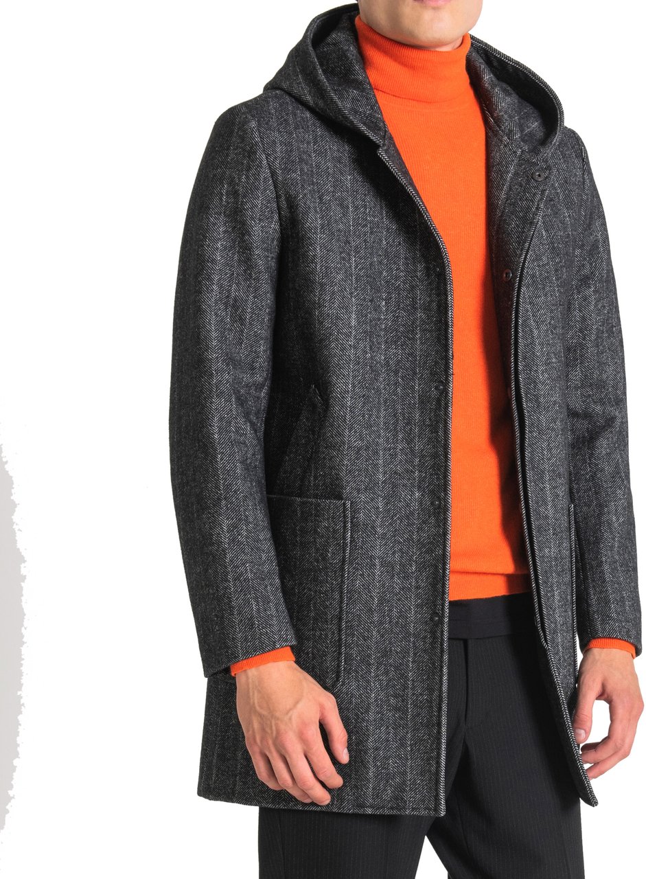 Antony Morato "ROBERT" REGULAR FIT COAT WITH HOOD Grijs